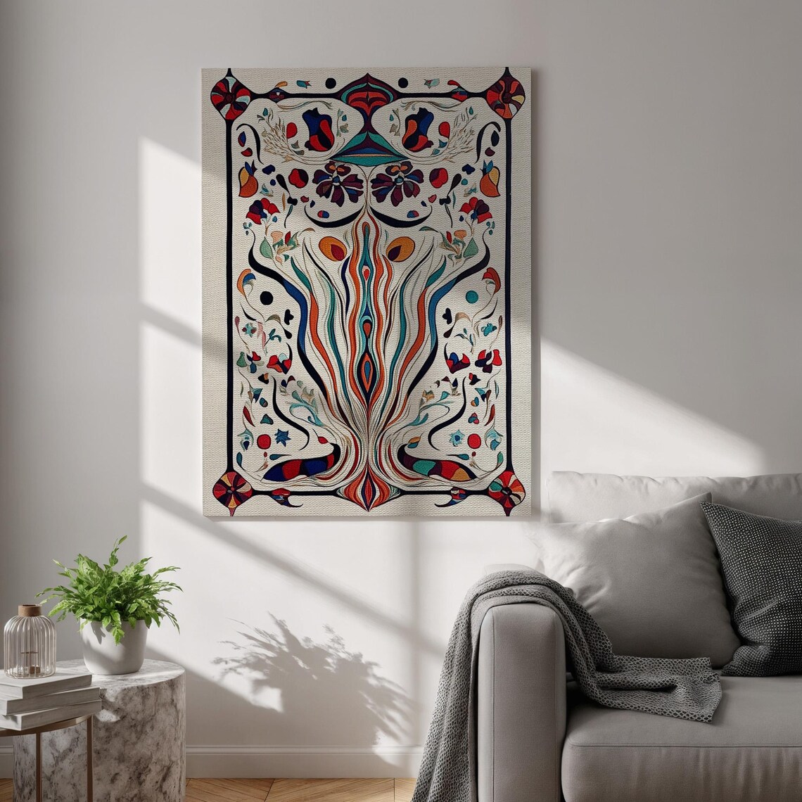 Oriental Floral Turkish Motif Symmetric Elegant Decorative Pattern Poster
