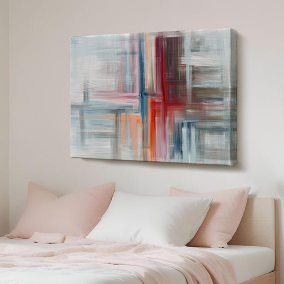 Abstract Oil Painting Look Decorative Canvas Wall Art With Brush Strokes Modern Decor