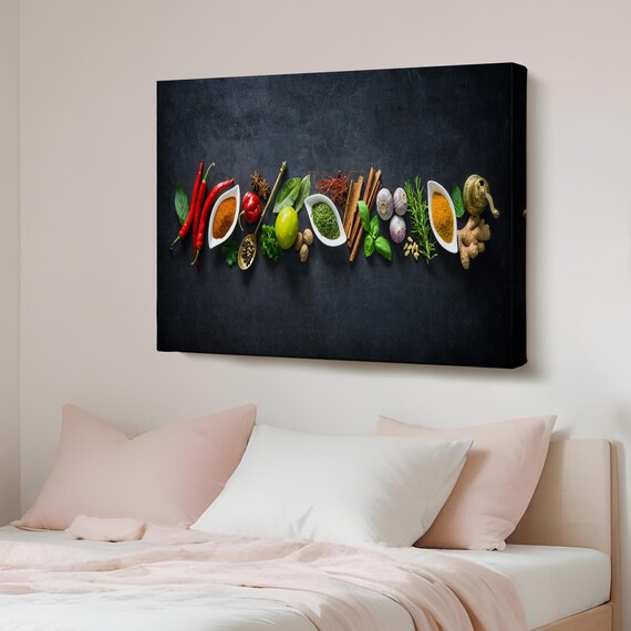 Gourmet Spices Dark Background Kitchen Food Photography Poster