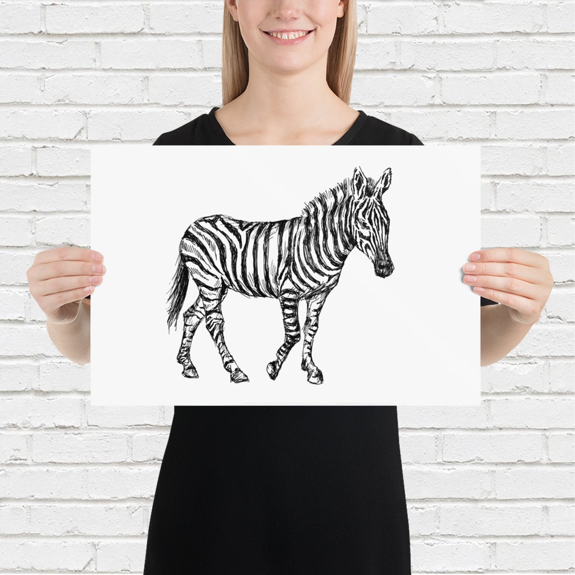 Unique Art Prints Wall Art Prints Animals Realistic Art Modern Nursery Print Art Prints Nature Dorm Decor Nordic Art Zebra Print - Image 2