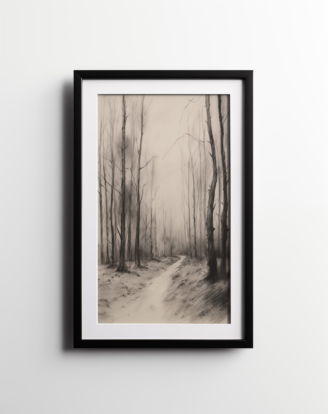 Australian Forest Landscape Sketch, Rustic Decor