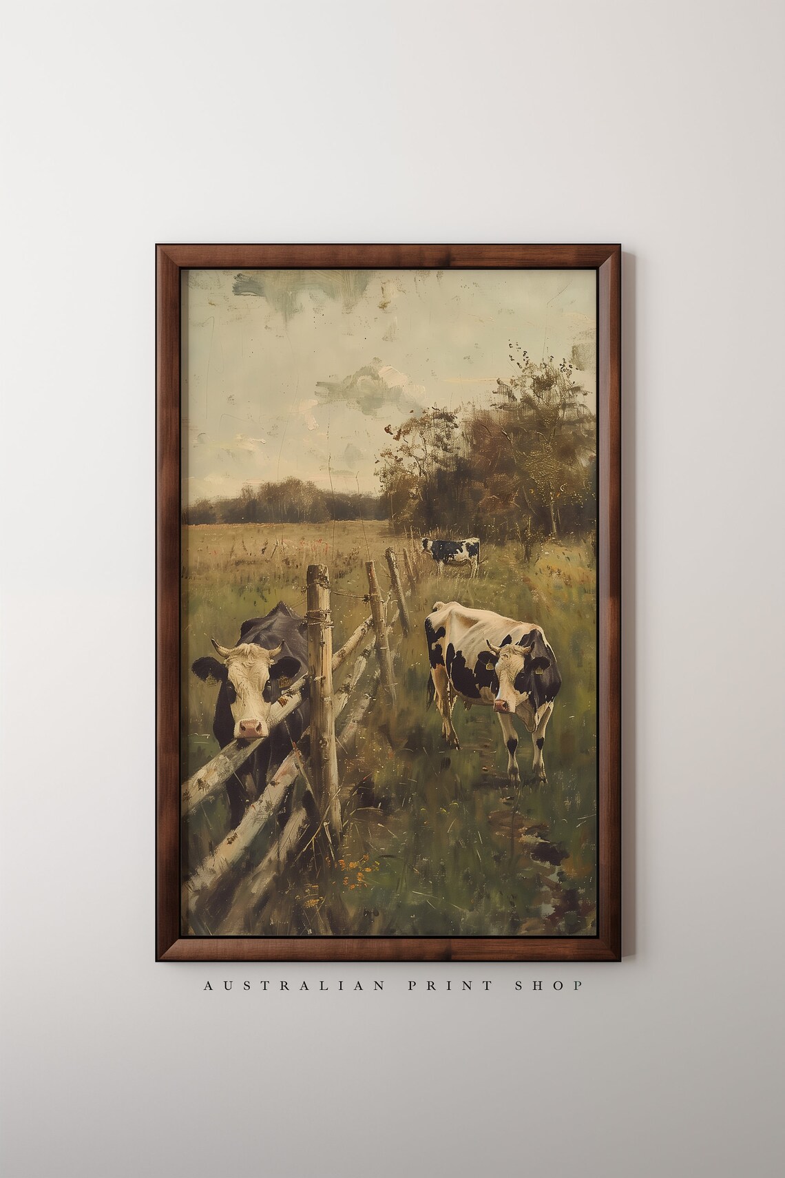 Vintage Country Cows, Australian Outback Art Print - Image 5