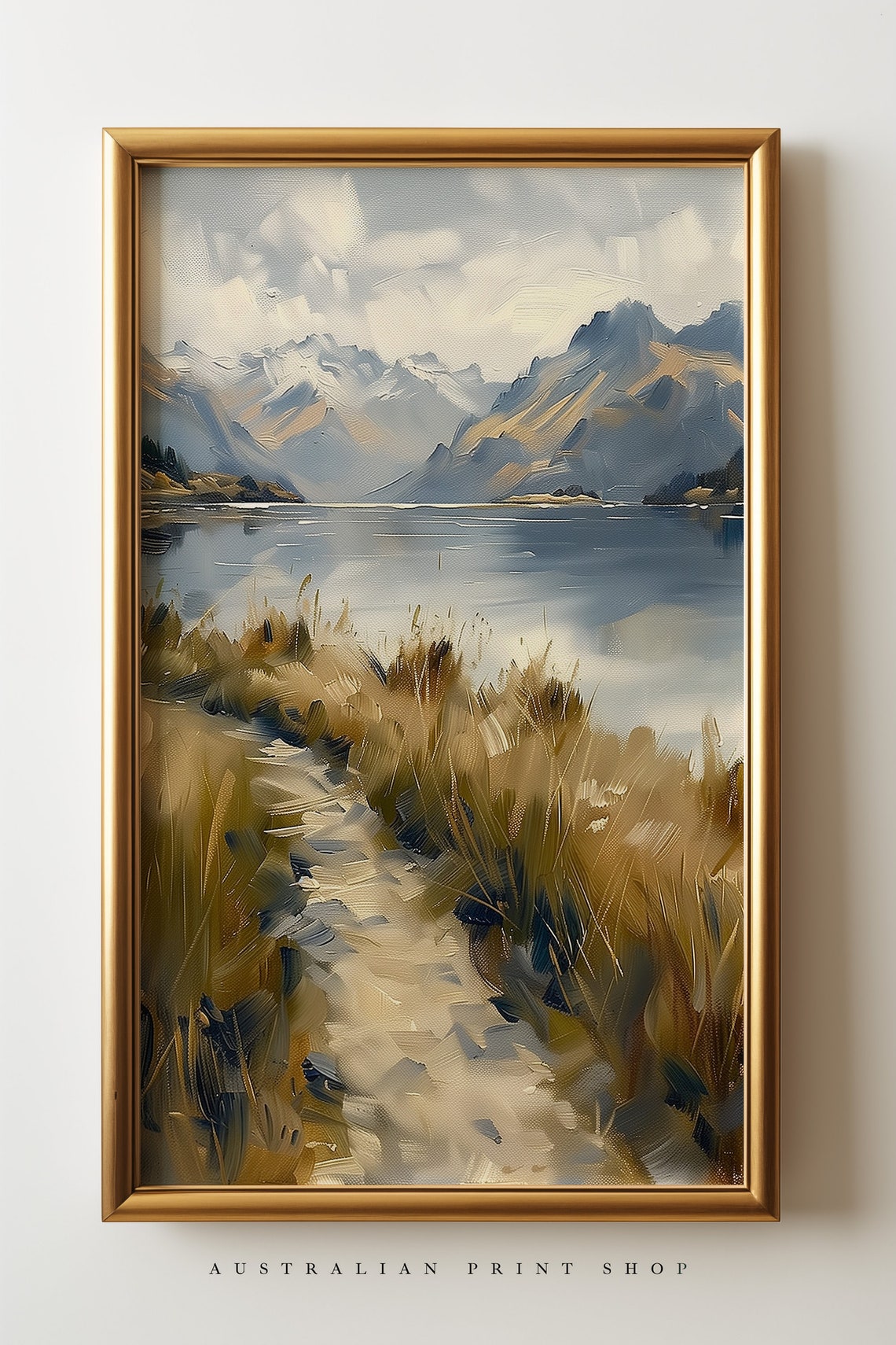 Vintage Majestic Mountain Lake View Art Serene Nature Scene Mountain Wall Art Farmhouse Decor Country Mountain - Image 2