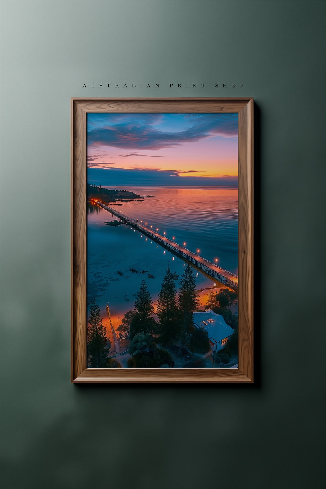 Coastal Bridge Painting Beach Print Turquoise Ocean Coastal Reef Art Summer Sunset Art - Image 6