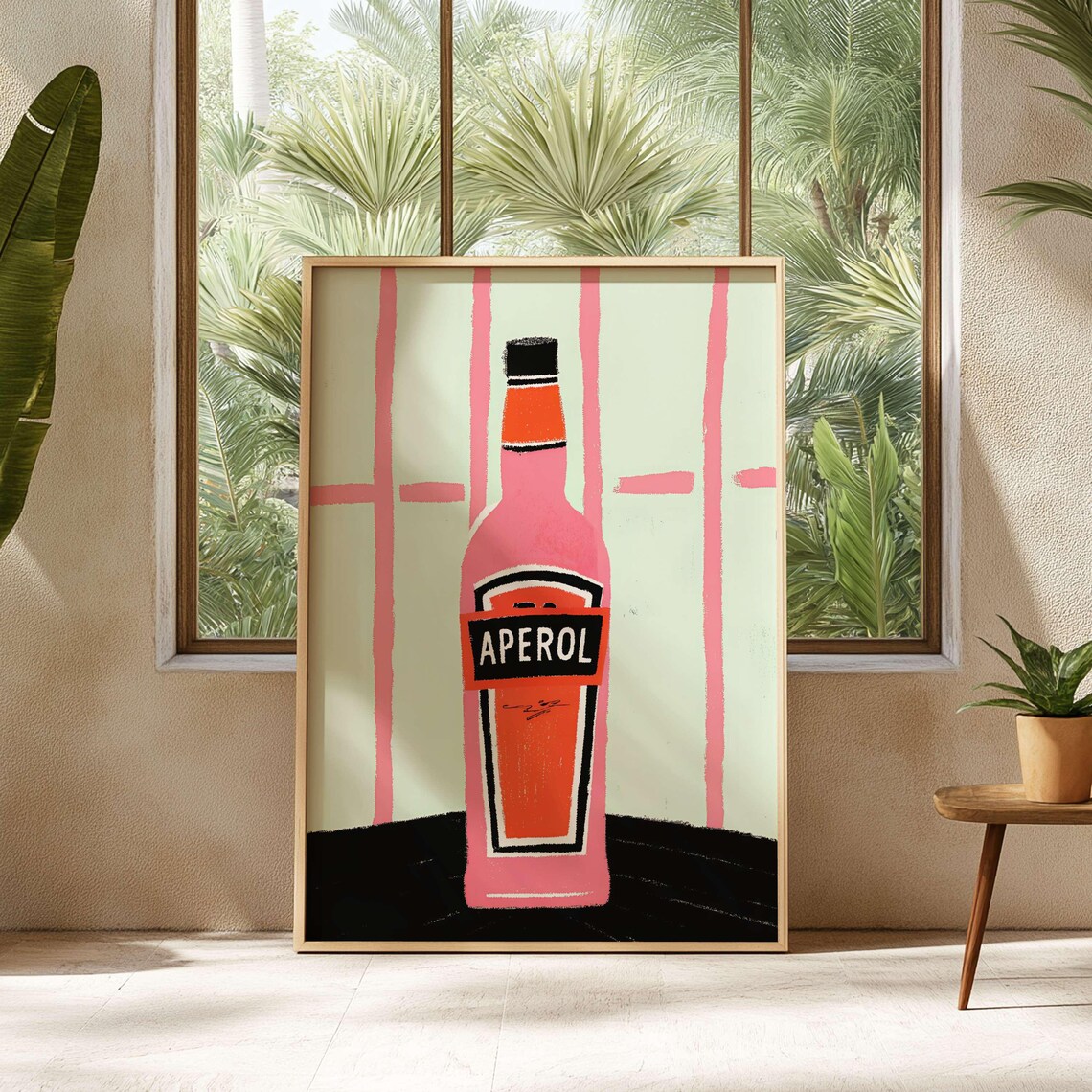 Aperol Spritz, Retro Bar Cart Decor Art Print
