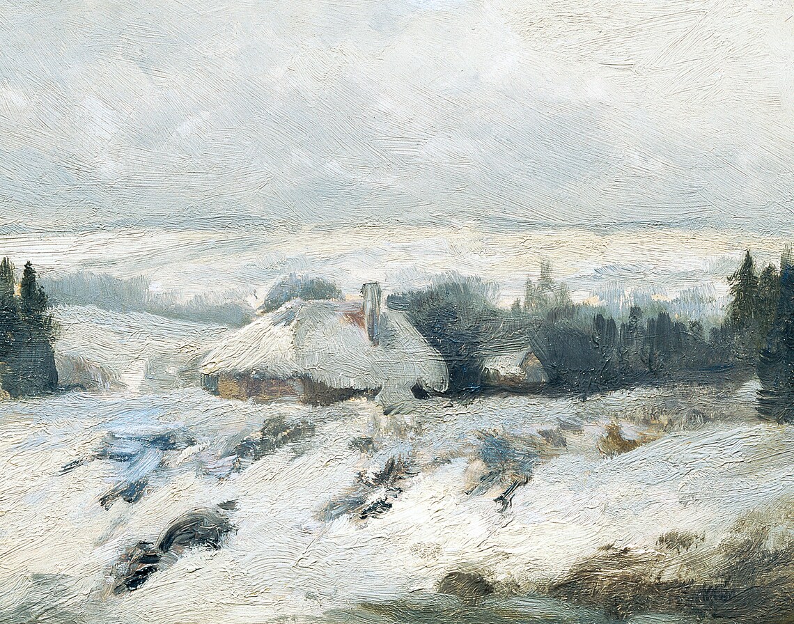 Vintage Winter Landscape Art Print, Snow Scene - Image 3