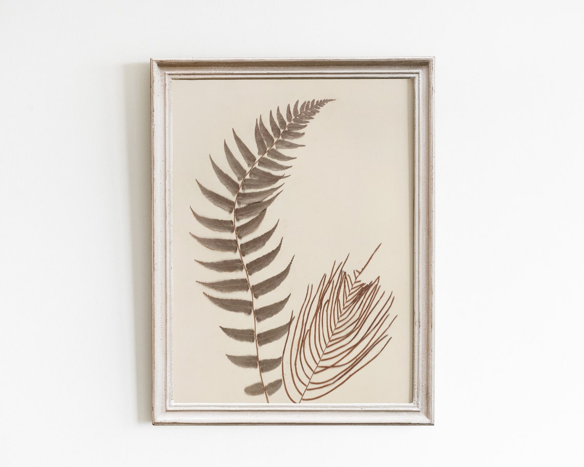 Fern Botanical Art Print, Vintage Neutral Decor