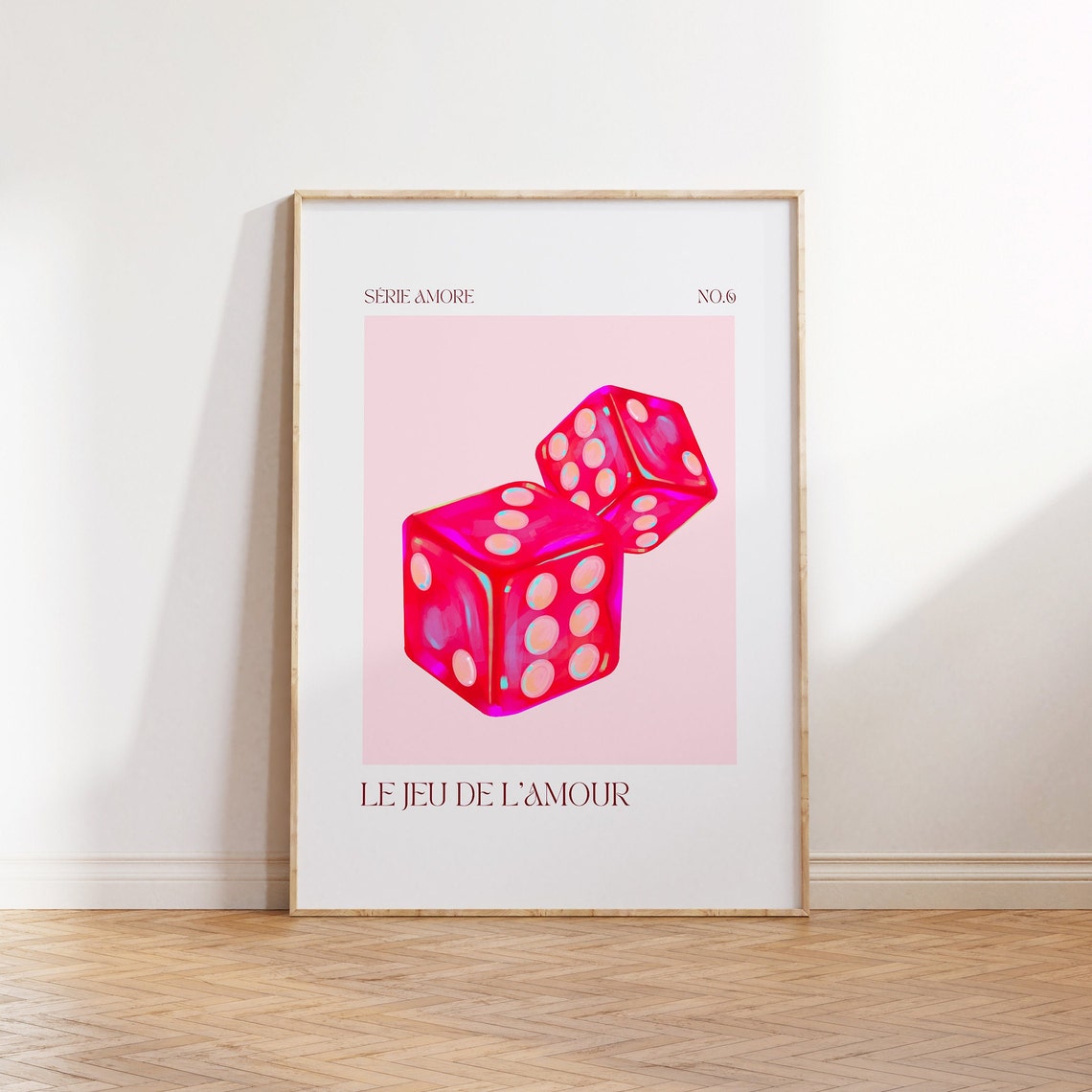 Le Jeu de Lamour Pink Dice French Valentine Romantic Game Poster