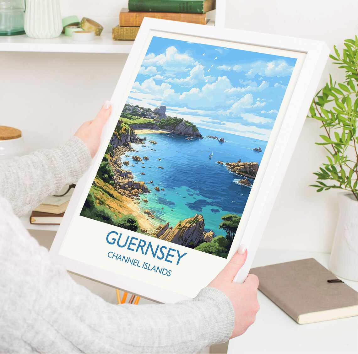 Guernsey Travel Poster, Channel Islands Art Print - Image 5
