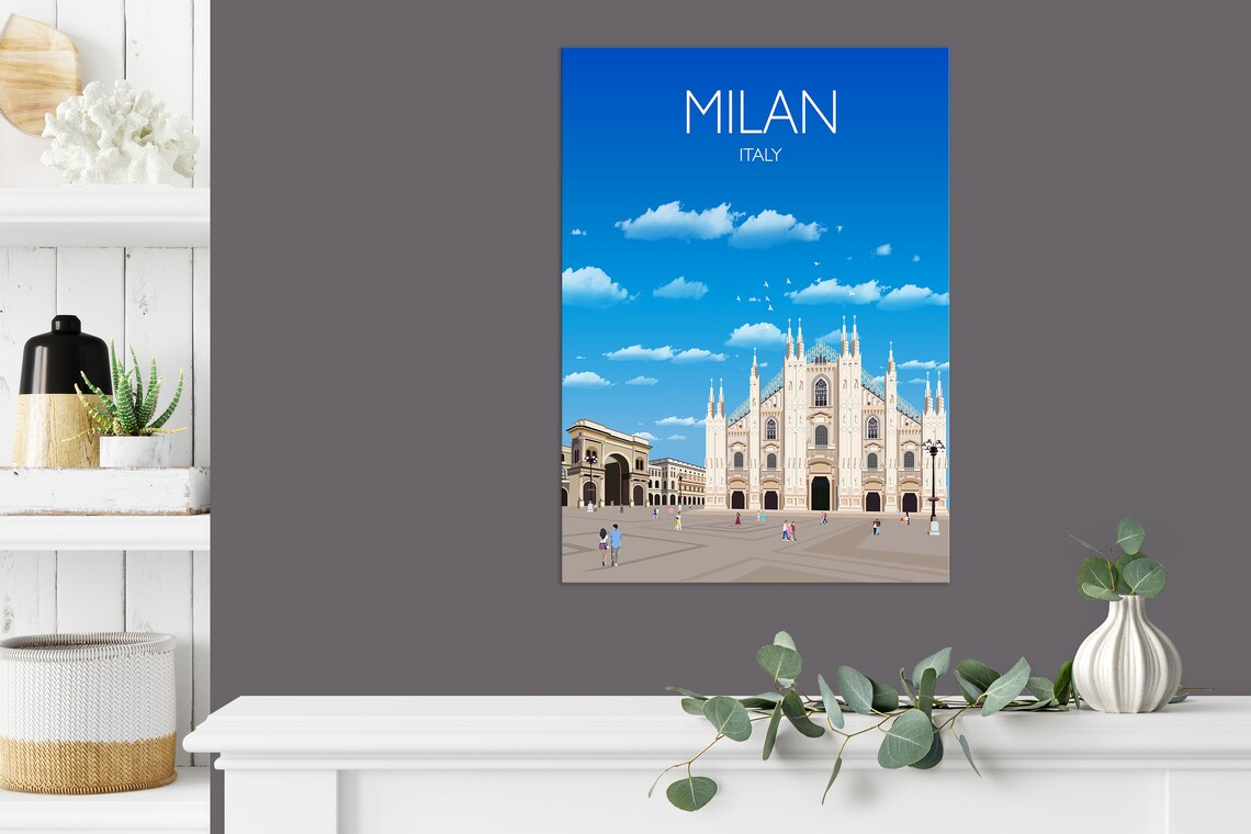 Milan Travel Poster, Italy City Art Print - Image 3