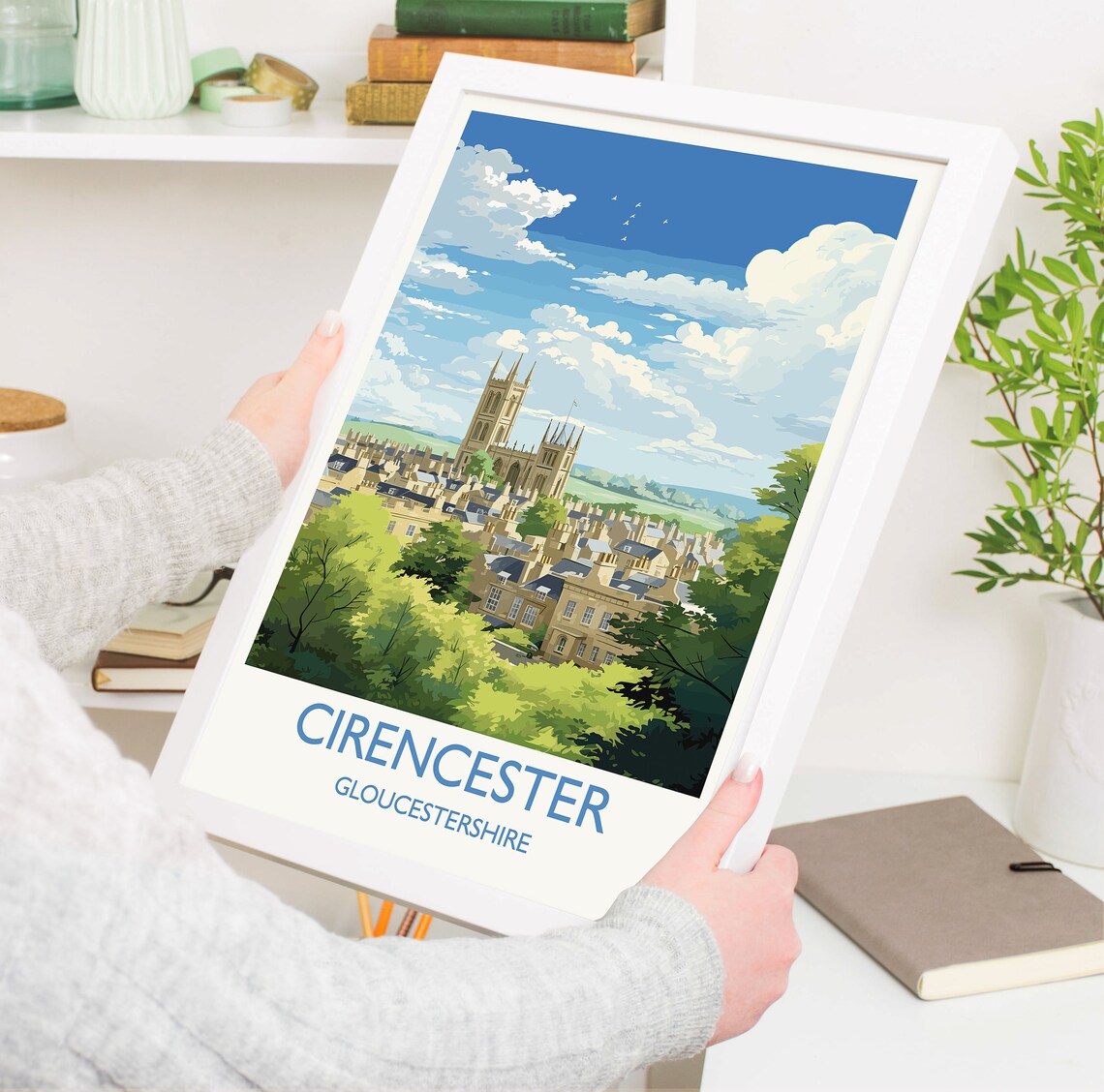 Cirencester Travel Poster, English Countryside Scene - Image 5