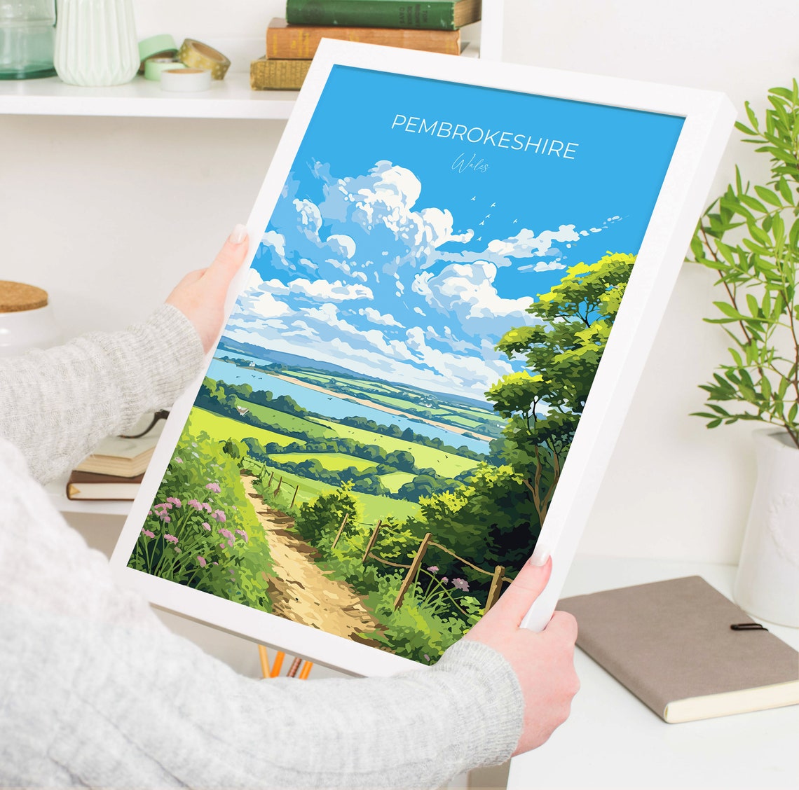 Pembrokeshire Wales Country Lane Estuary View Travel Poster Wall Decor - Image 5