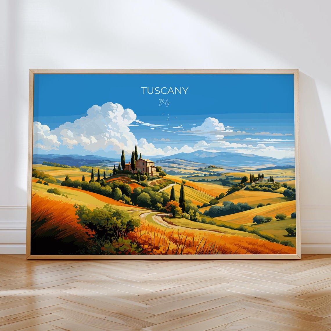 Tuscany Travel Poster Wall Art Landscape Travel Print Of Tuscany Tuscany Art Lovers Gift Italy Art Gift