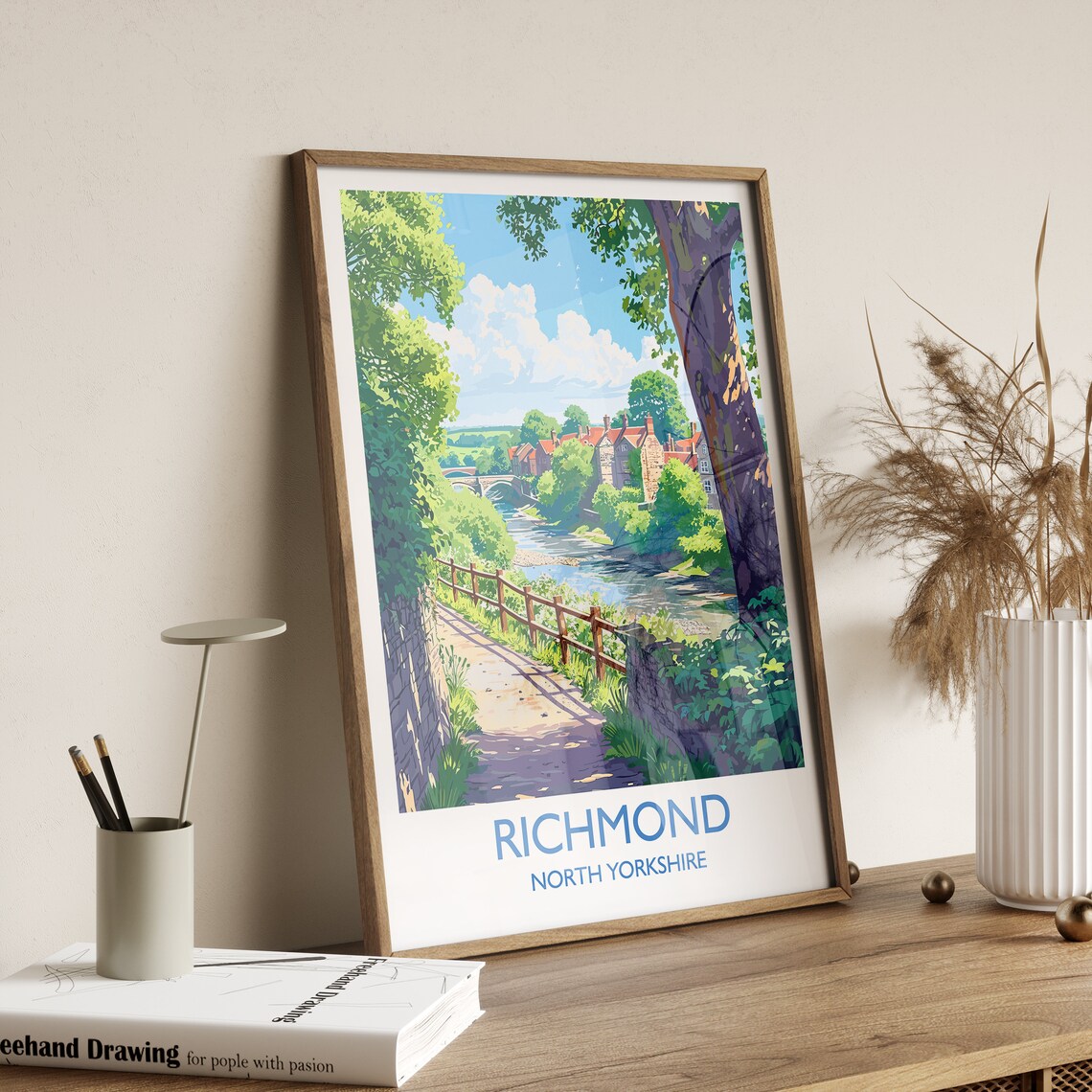 Richmond Travel Poster, North Yorkshire Art Print - Image 3