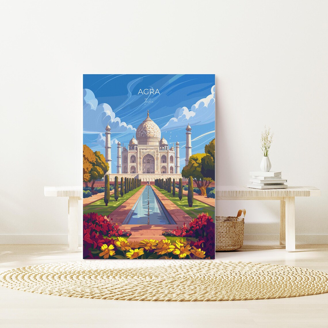 Agra Travel Poster, Taj Mahal Travel Print - Image 2