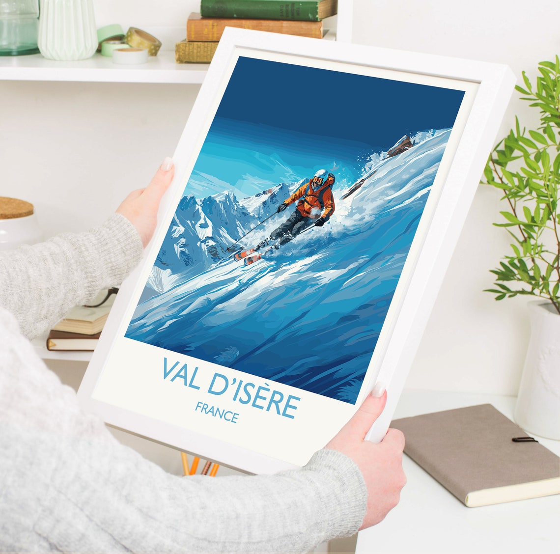 Val Disere Travel Print Wall Art Travel Poster Of Val Disere Ski Poster Val Disere Art Gift French Ski Art Lover Travel Gift - Image 5