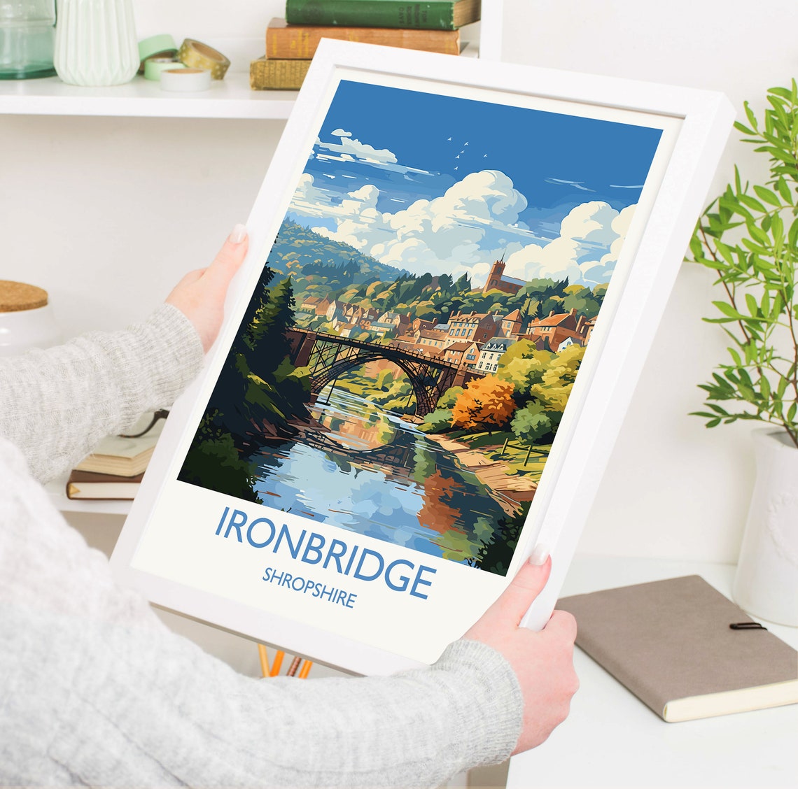 Ironbridge Shropshire Iron Bridge River Gorge Vintage Poster - Image 5