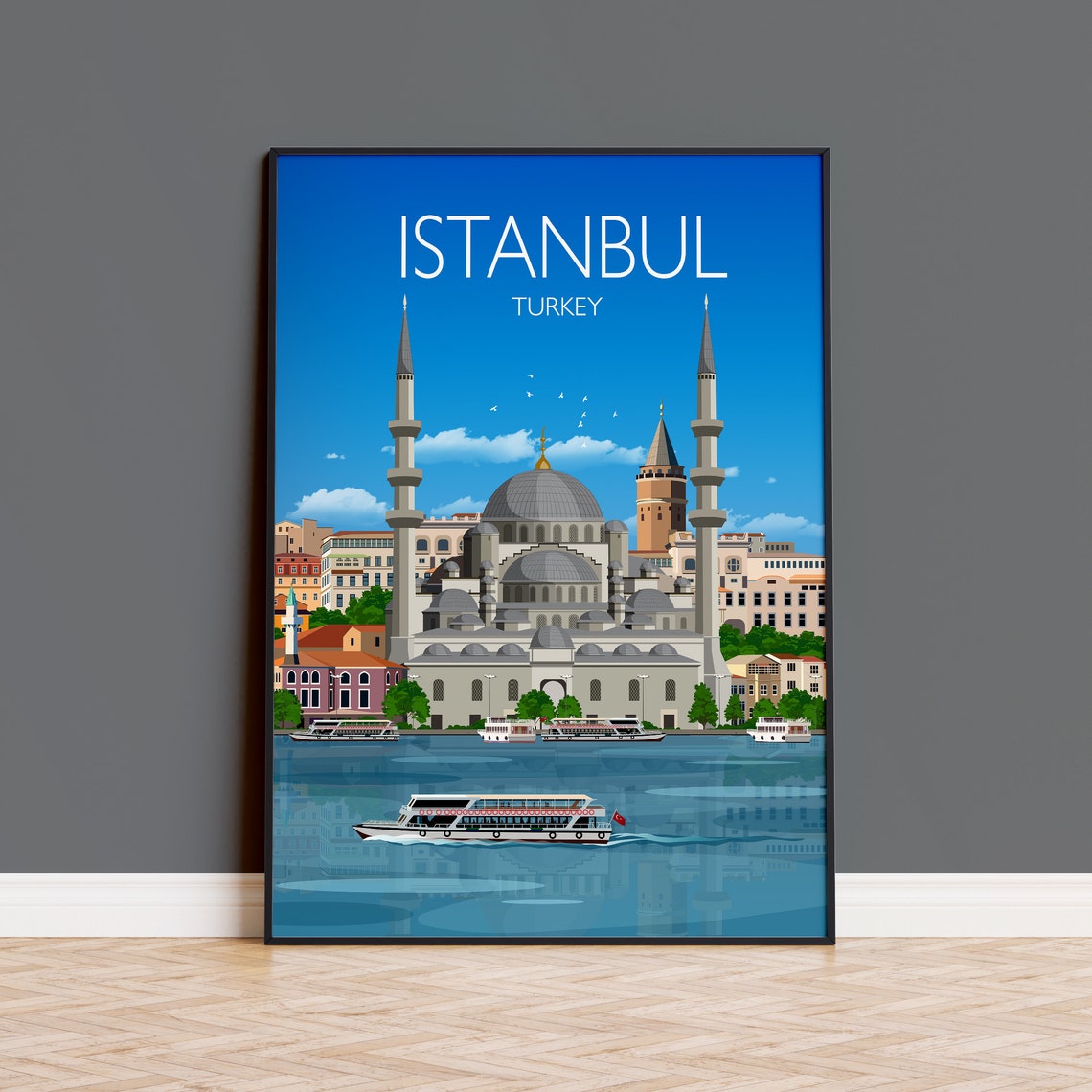 Travel Poster Of Istanbul Travel Print Of Istanbul Istanbul Poster Istanbul Turkey Turkey Travel Poster