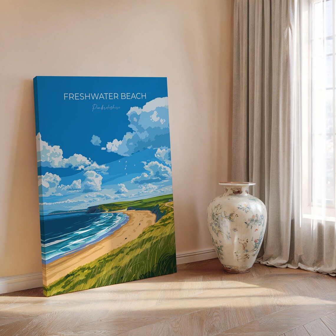 Freshwater Beach, Wales Travel Poster, Pembrokeshire - Image 2