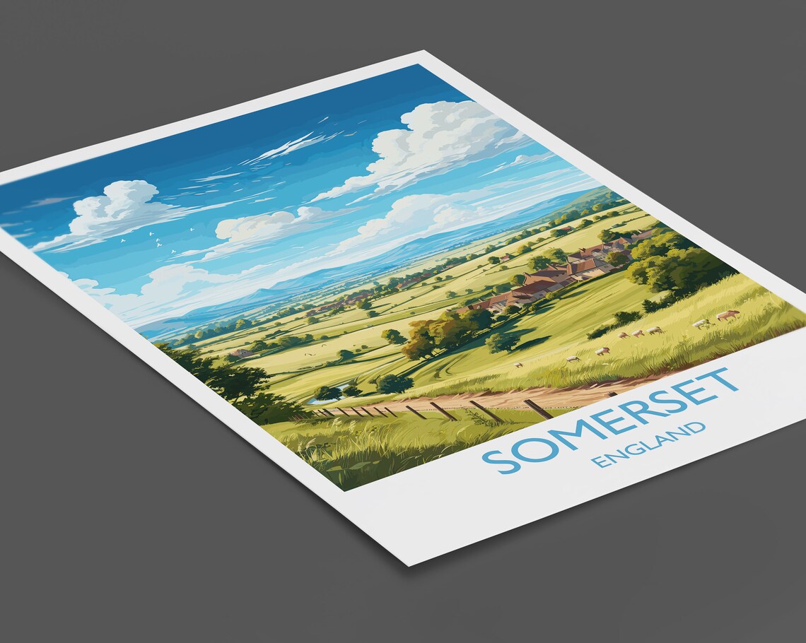 Somerset Travel Poster, England Wall Art Print - Image 2