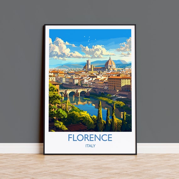 Florence Travel Poster, Italy Art Lovers Gift