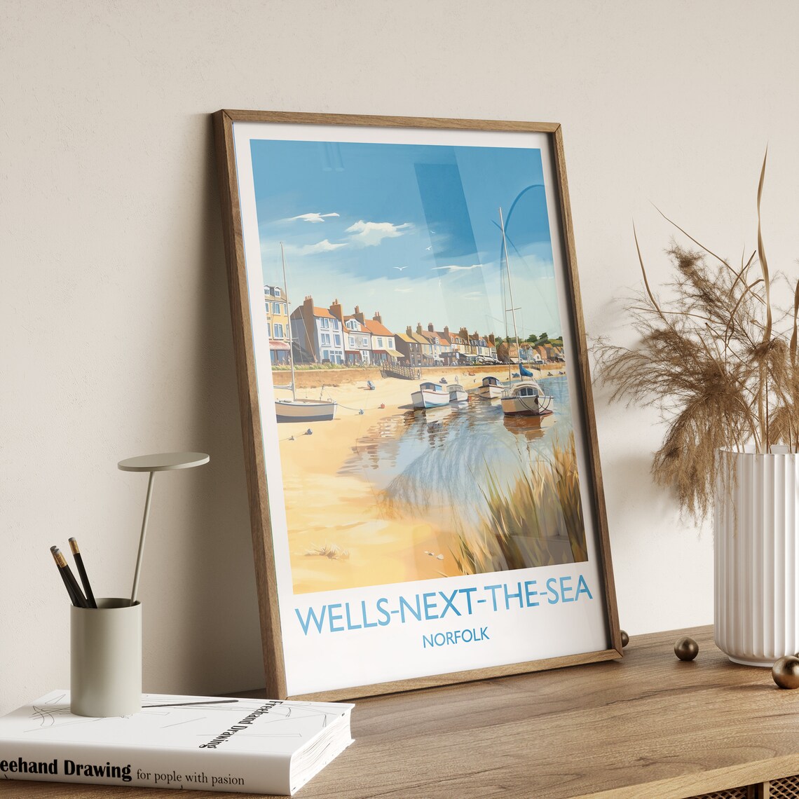 Wells Next The Sea Travel Poster, Norfolk England - Image 3