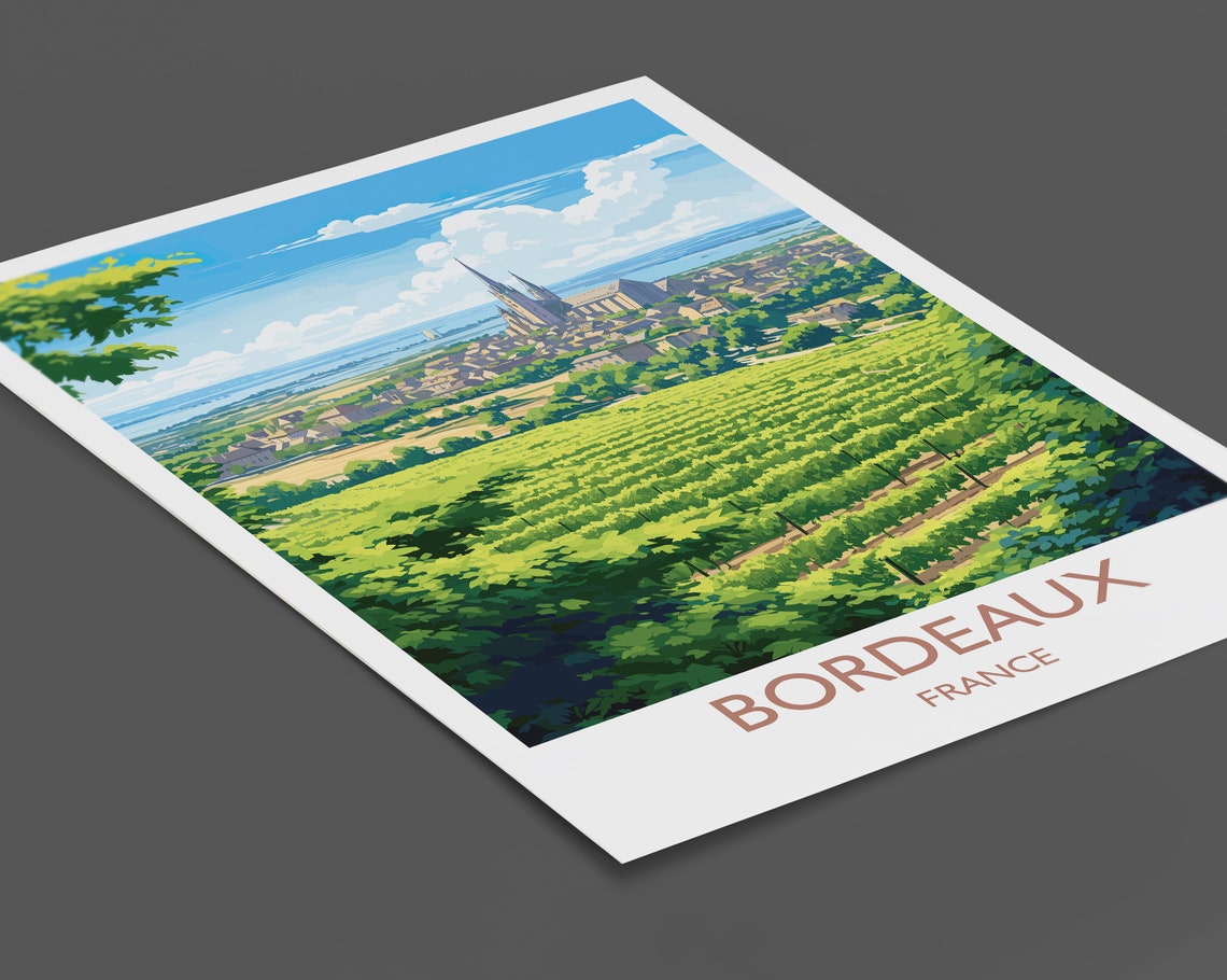 Bordeaux Poster Travel Print Of Bordeaux Wine Region France Europe Travel Gift - Image 2