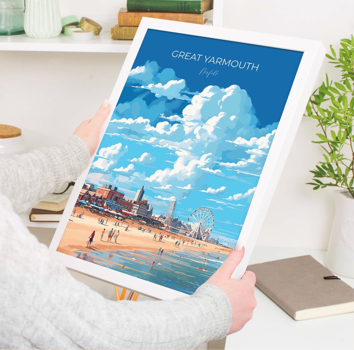 Great Yarmouth Travel Print Travel Poster Of Great Yarmouth Norfolk Gift England Norfolk Art Great Yarmouth Gift Wall Art Print - Image 5