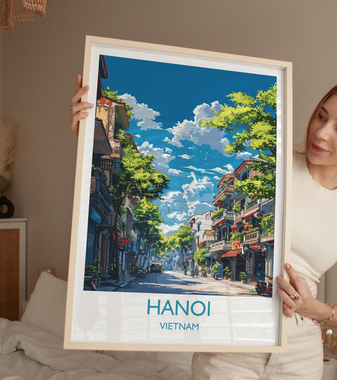 Hanoi Travel Print Travel Poster Of Hanoi Vietnam Asia Hanoi Art Lovers Gift Vietnam Gift Wall Art Print - Image 2
