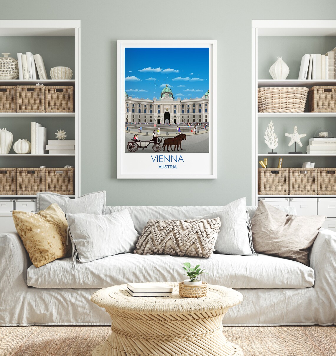 Vienna Austria Grand Palace Horse Carriage Historic Travel Poster - Image 4