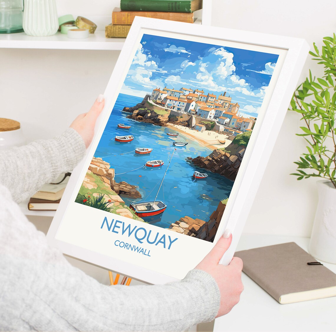 Newquay Travel Poster, Cornwall England Travel Art - Image 5
