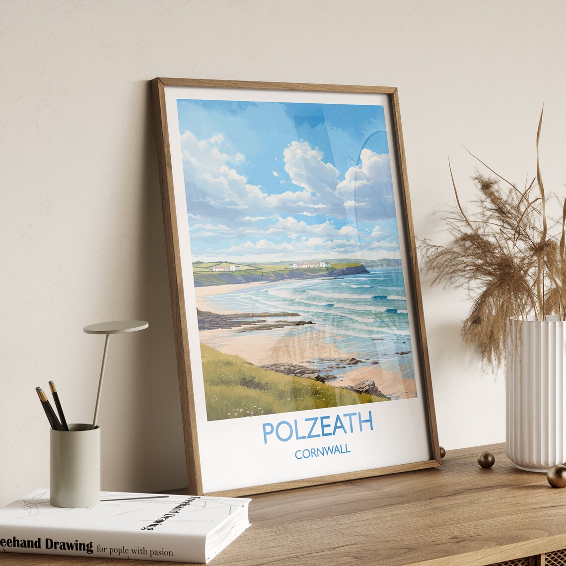 Polzeath Travel Poster, Cornwall England Art Print - Image 3