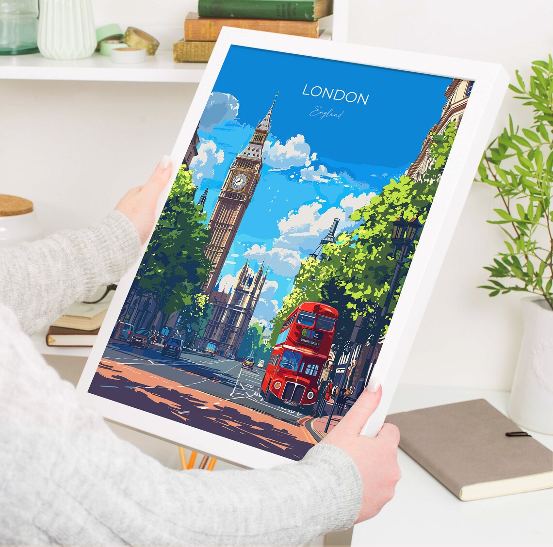 London Travel Poster Wall Art Travel Print Of London London Art Lovers Gift Big Ben Art Gift - Image 3