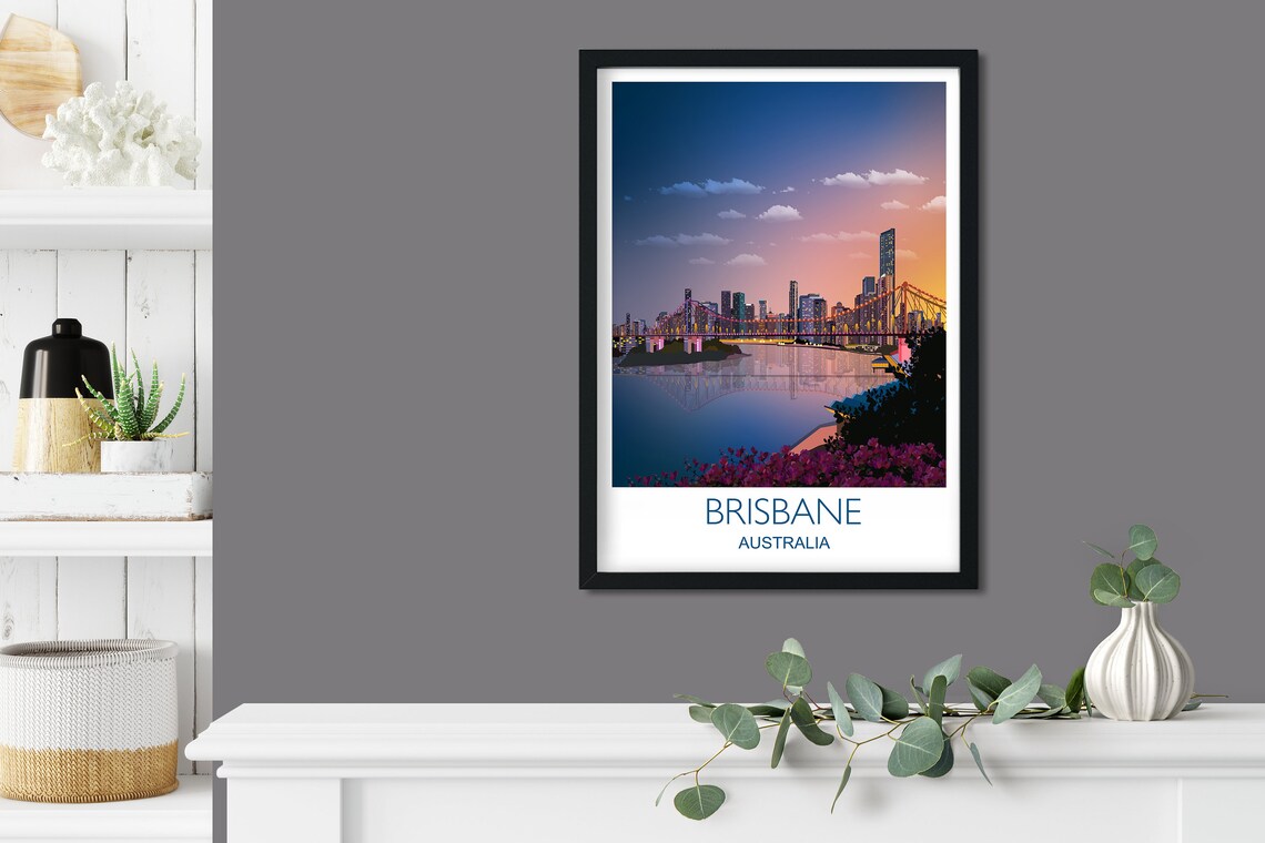 Brisbane Travel Poster, Cityscape Art Print - Image 3