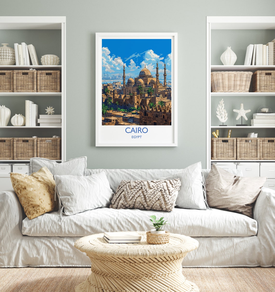 Cairo Egypt Islamic Cairo Historic Mosque White Border Travel Poster - Image 2
