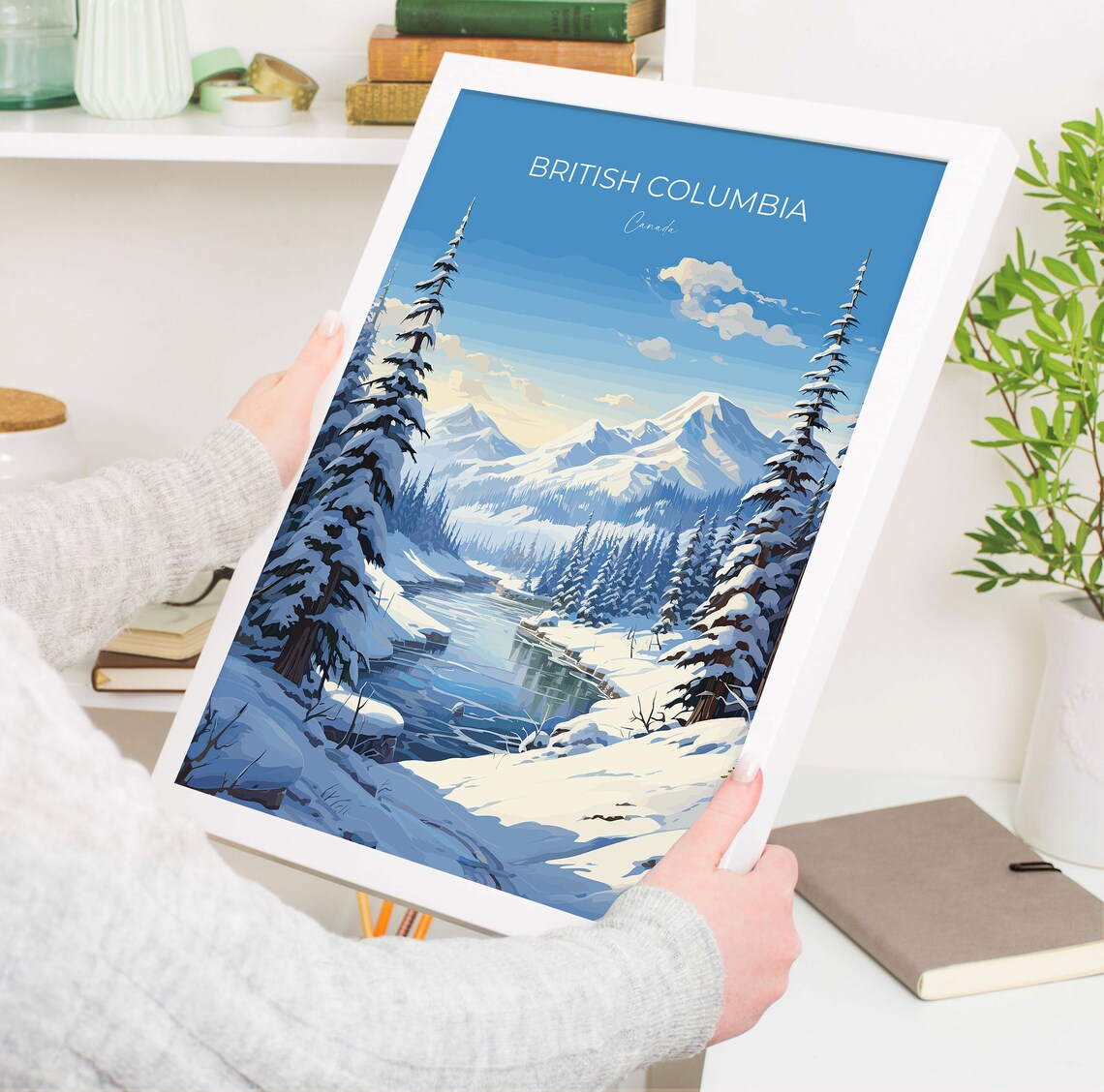 British Columbia Canada Winter Snow Forest Vintage Travel Poster - Image 5