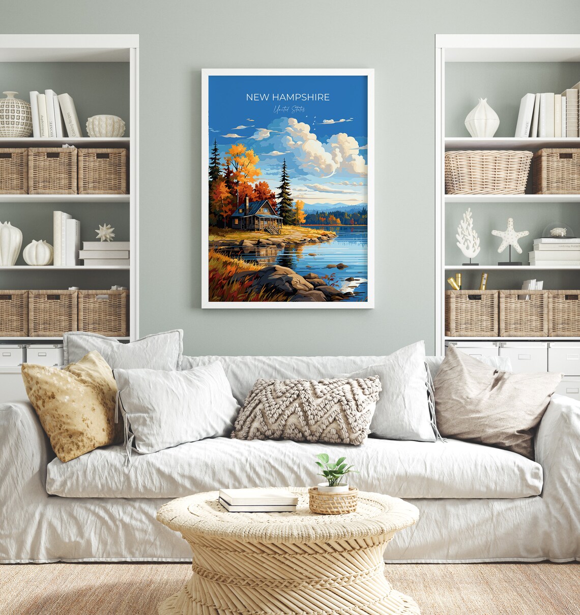 New Hampshire Autumn Travel Poster, Travel Poster - Image 3