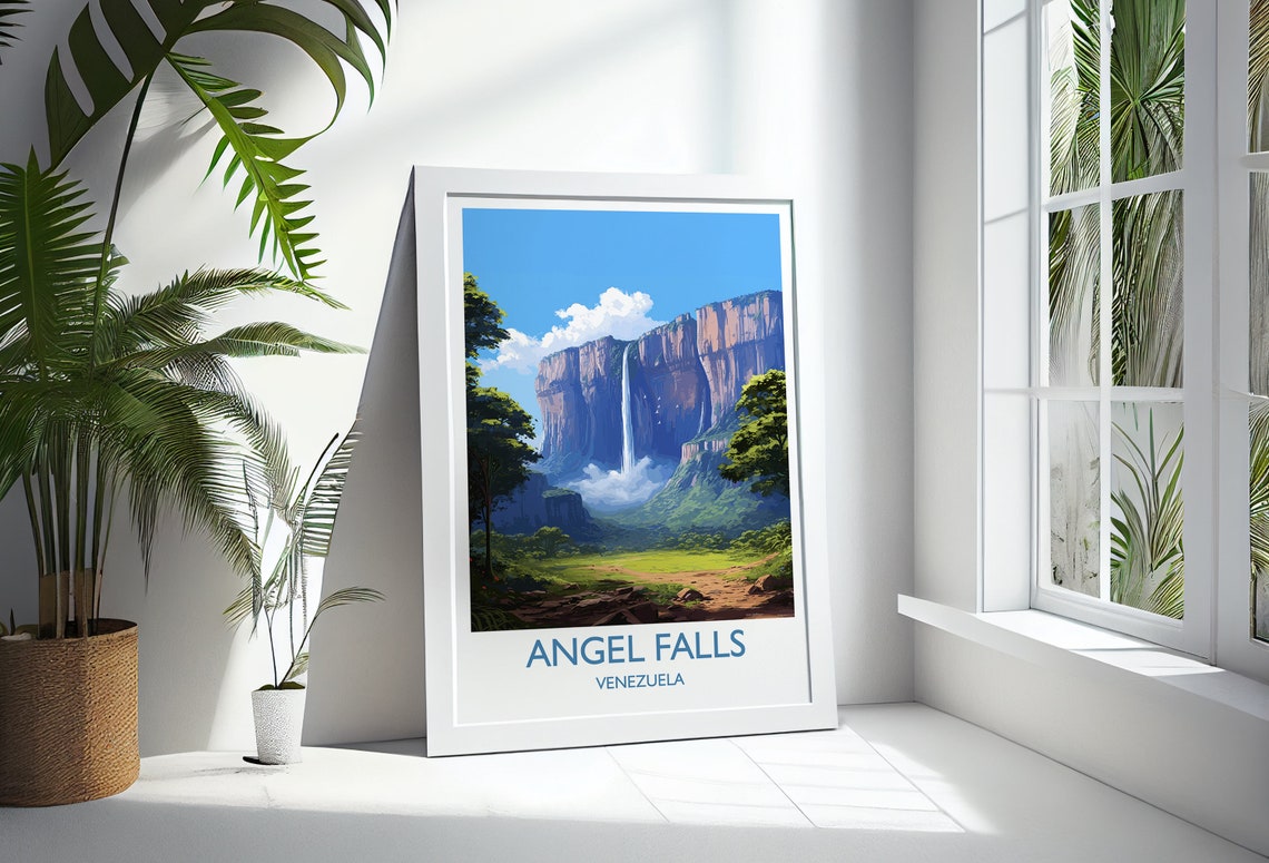 Angel Falls Venezuela Waterfall Cliff Jungle Travel Poster Wall Decor - Image 2