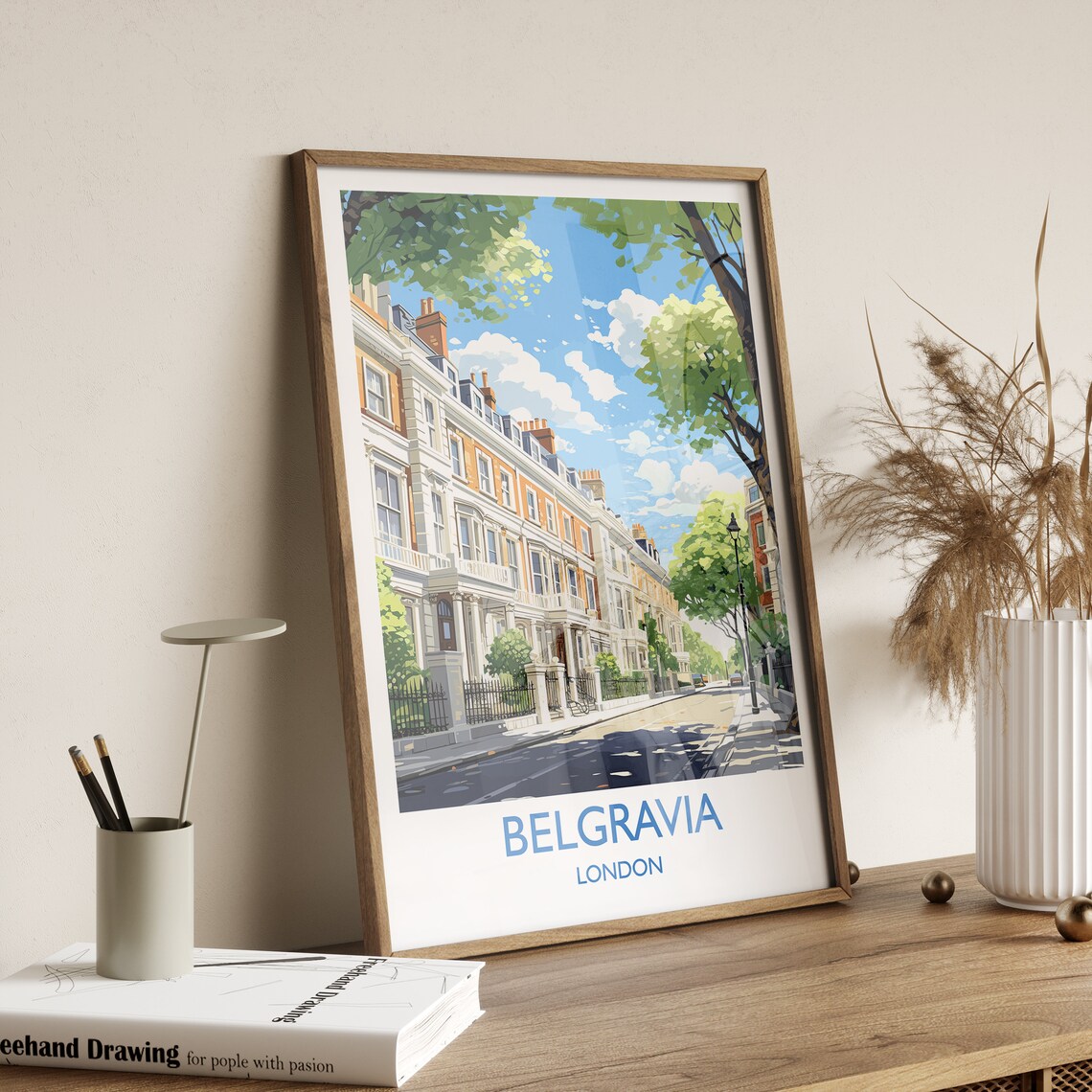Belgravia London Stucco Terrace Avenue Travel Poster Wall Decor - Image 3