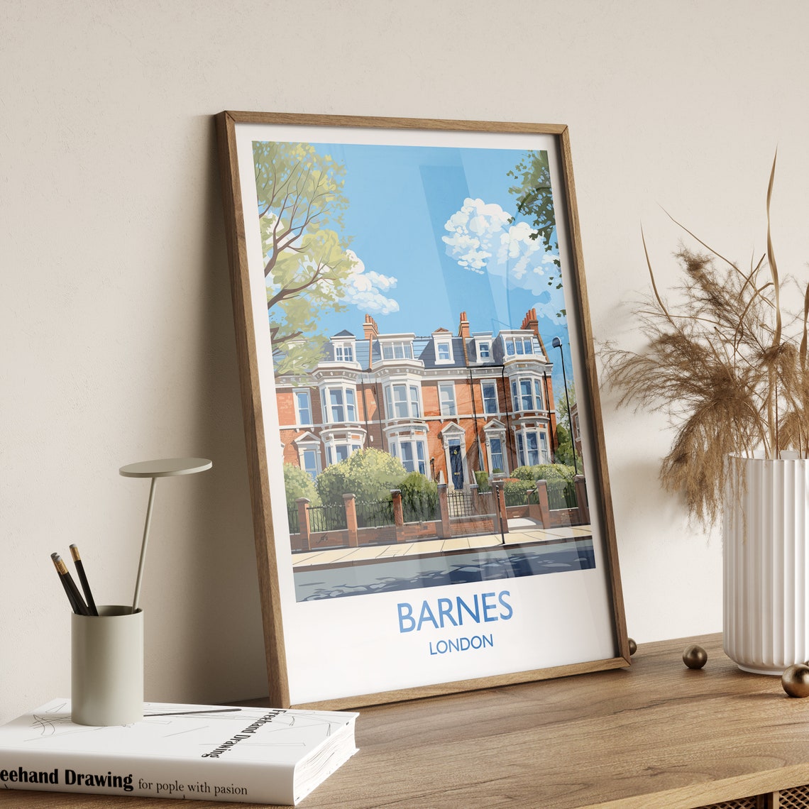 Barnes Travel Poster Travel Print Of Barnes London Poster Barnes Gift Barnes Art London Art Uk Travel Gift - Image 2