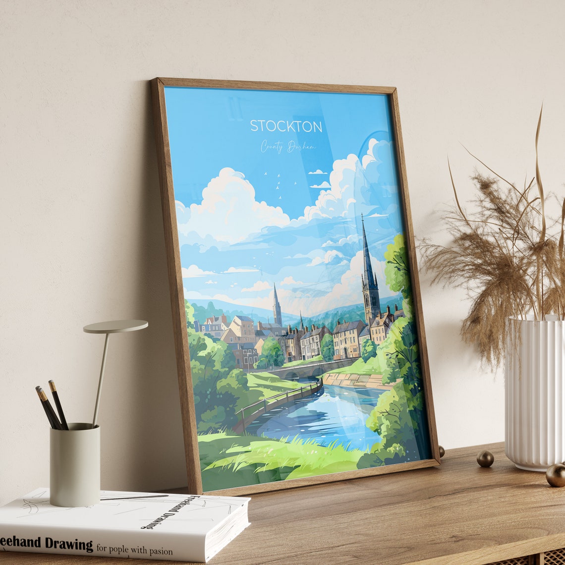 Stockton Print Travel Wall Art Travel Poster Of Stockton On Tees Stockton Art Print County Durham Wall Print Stockton Gift - Image 2