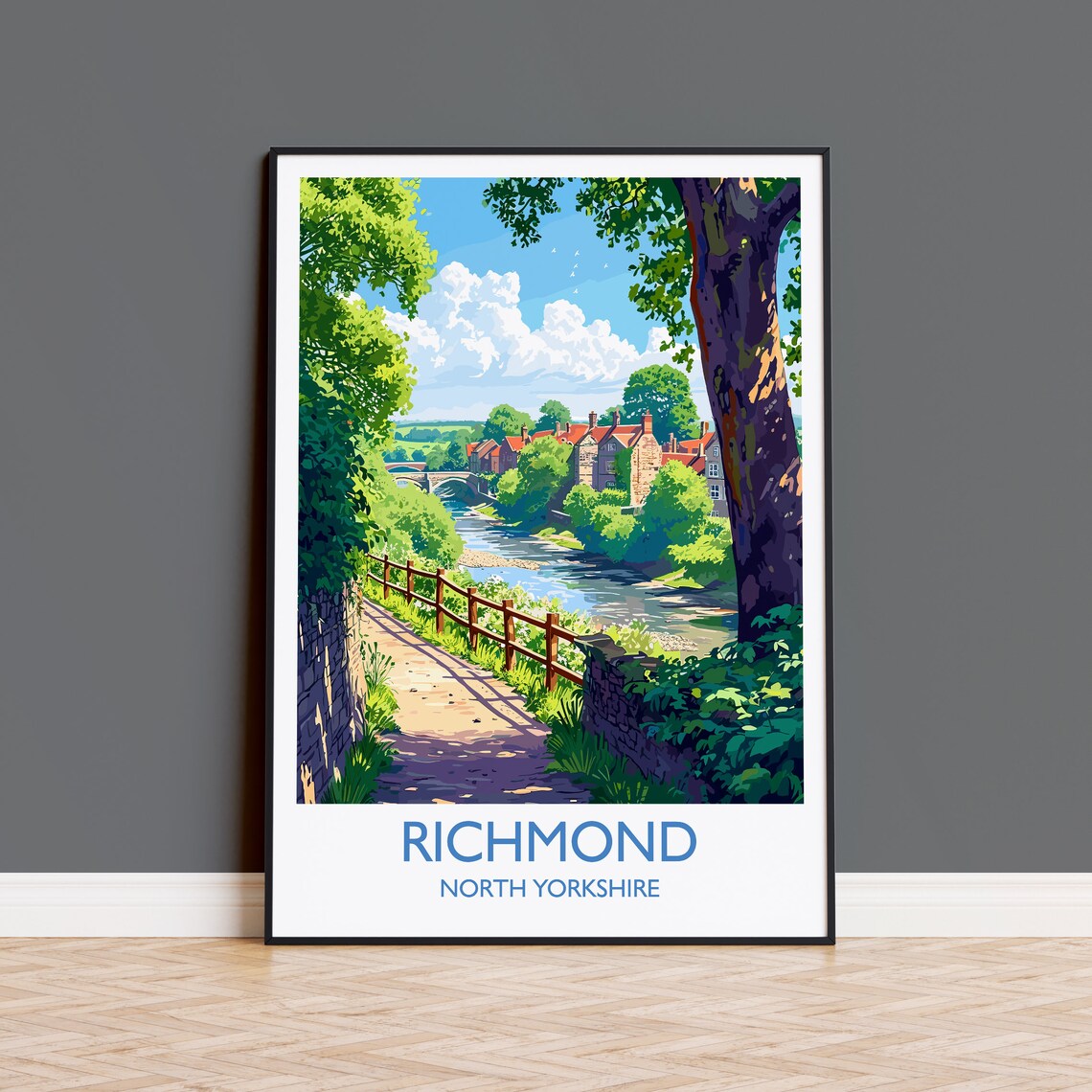 Richmond Travel Poster, North Yorkshire Art Print