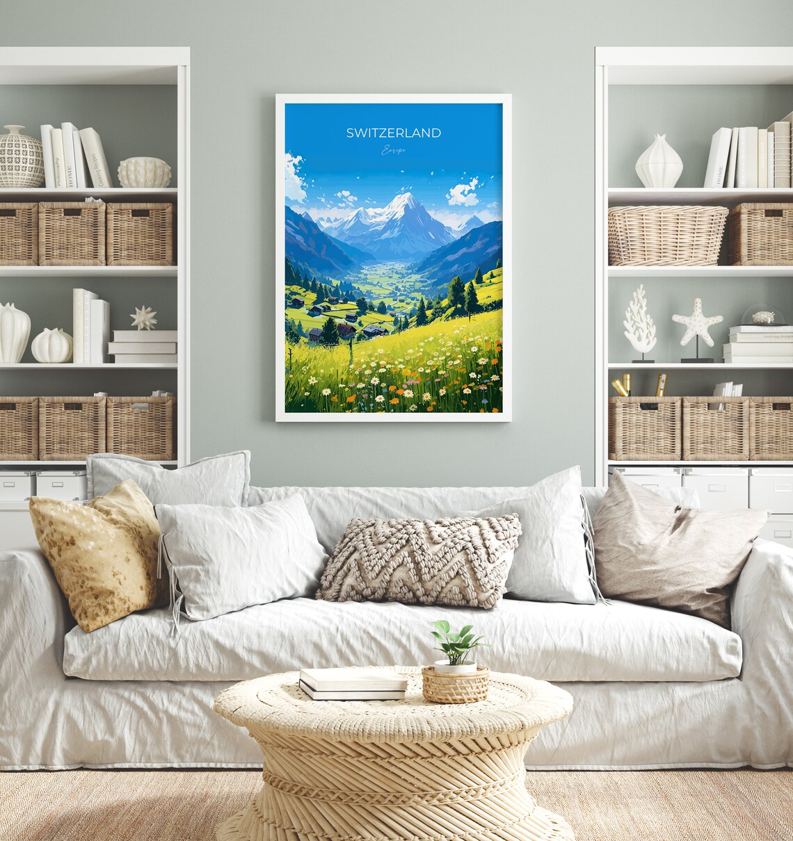 Switzerland Travel Poster, Alps Travel Poster - Image 3