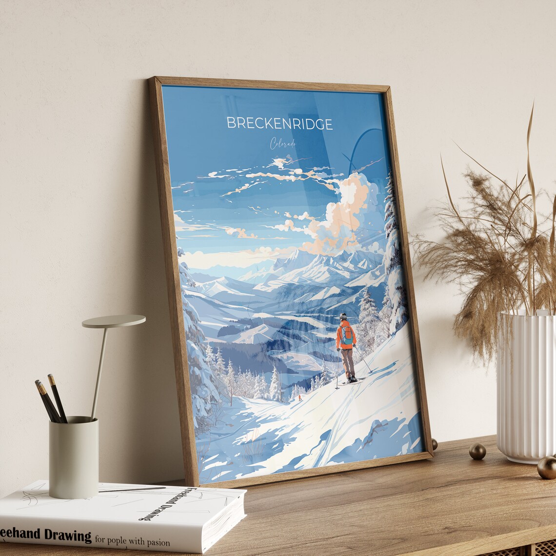 Breckenridge Colorado Ski Resort Snowy Mountain Panorama Poster - Image 2