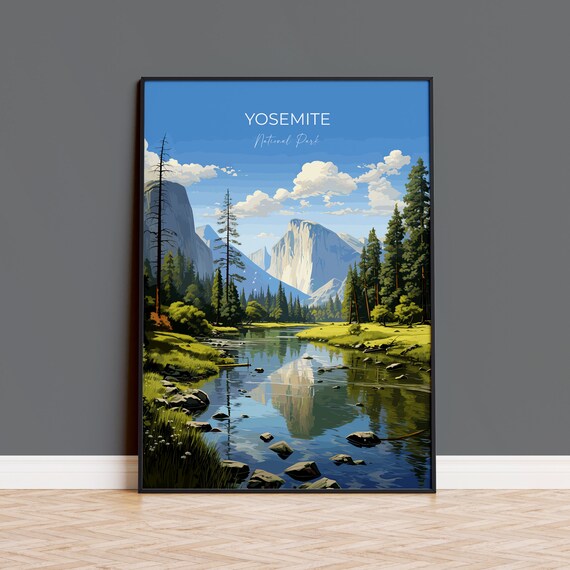 Yosemite National Park El Capitan Valley River Reflection Poster