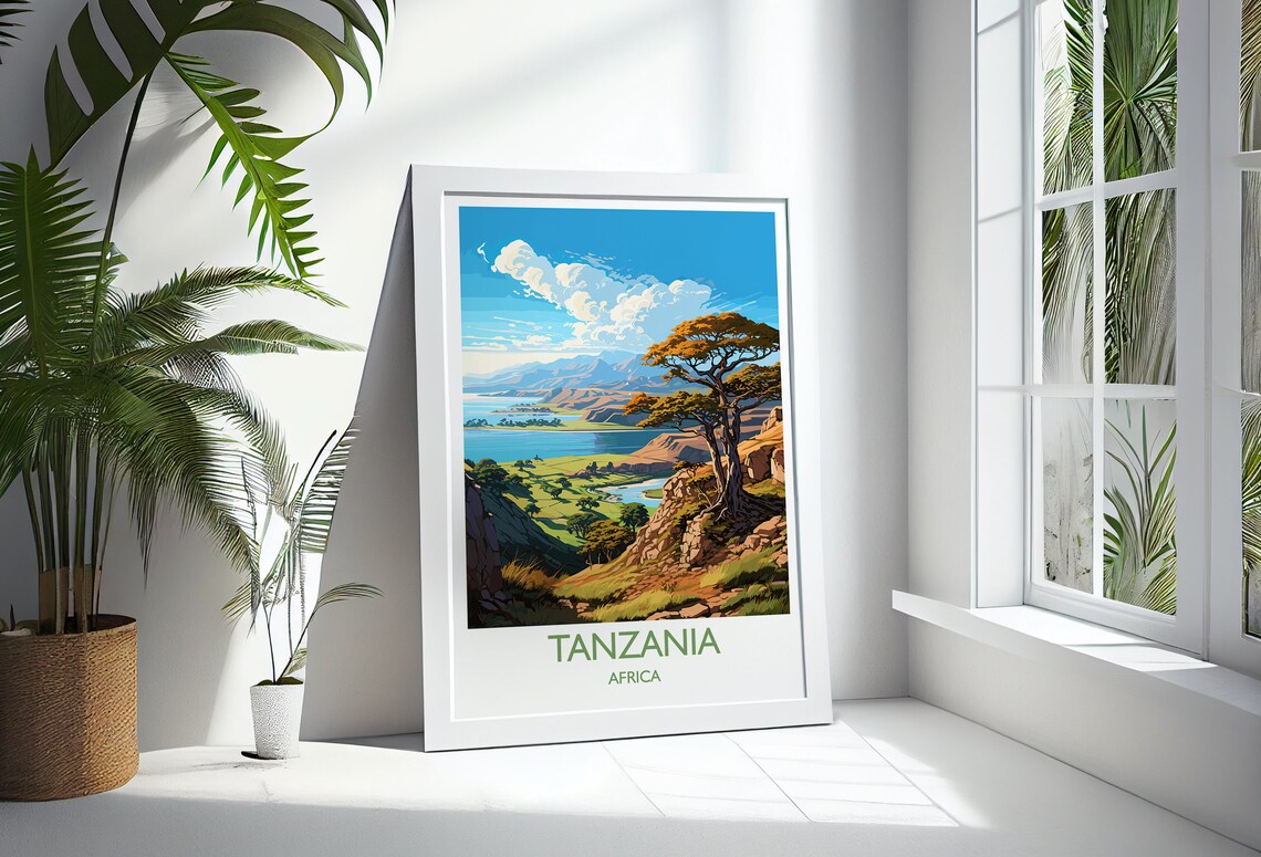 Tanzania Travel Poster, Africa Travel Poster Print - Image 3