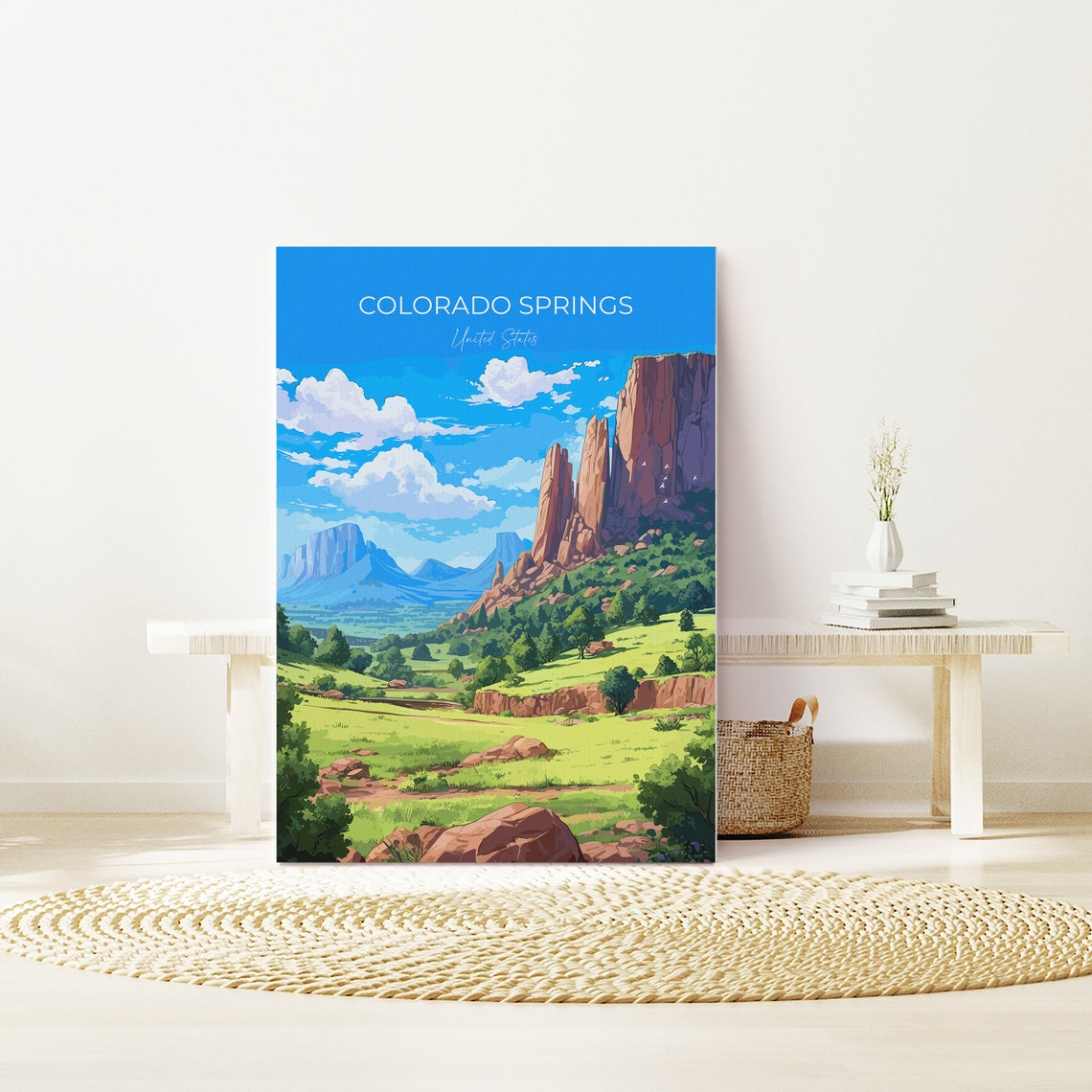 Colorado Springs Travel Print Travel Poster Of Colorado Springs Colorado Usa Colorado Springs Travel Gift - Image 3