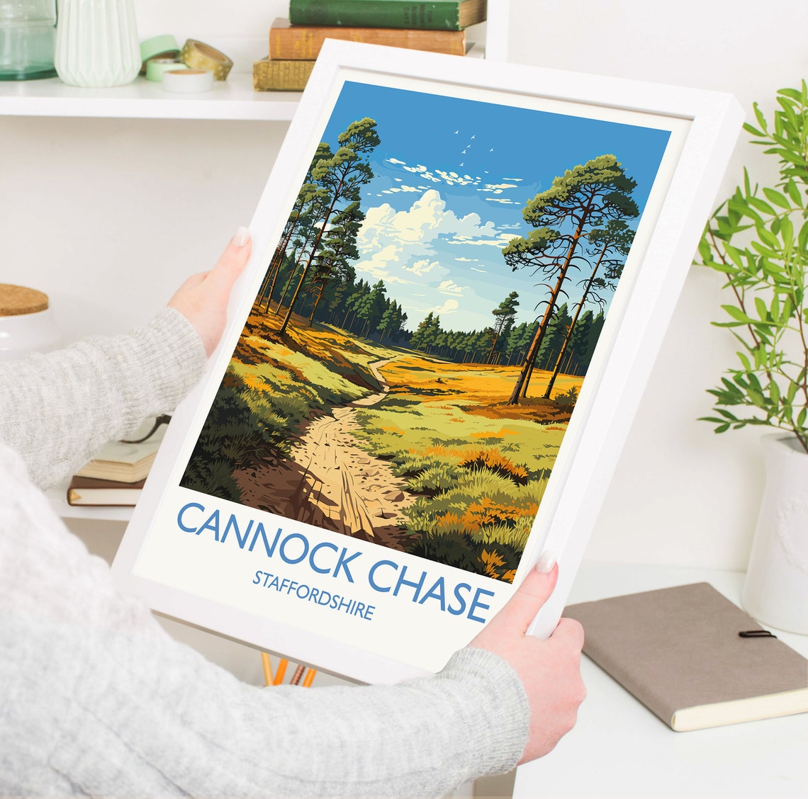 Cannock Chase Staffordshire Pine Forest Trail Vintage Poster - Image 5