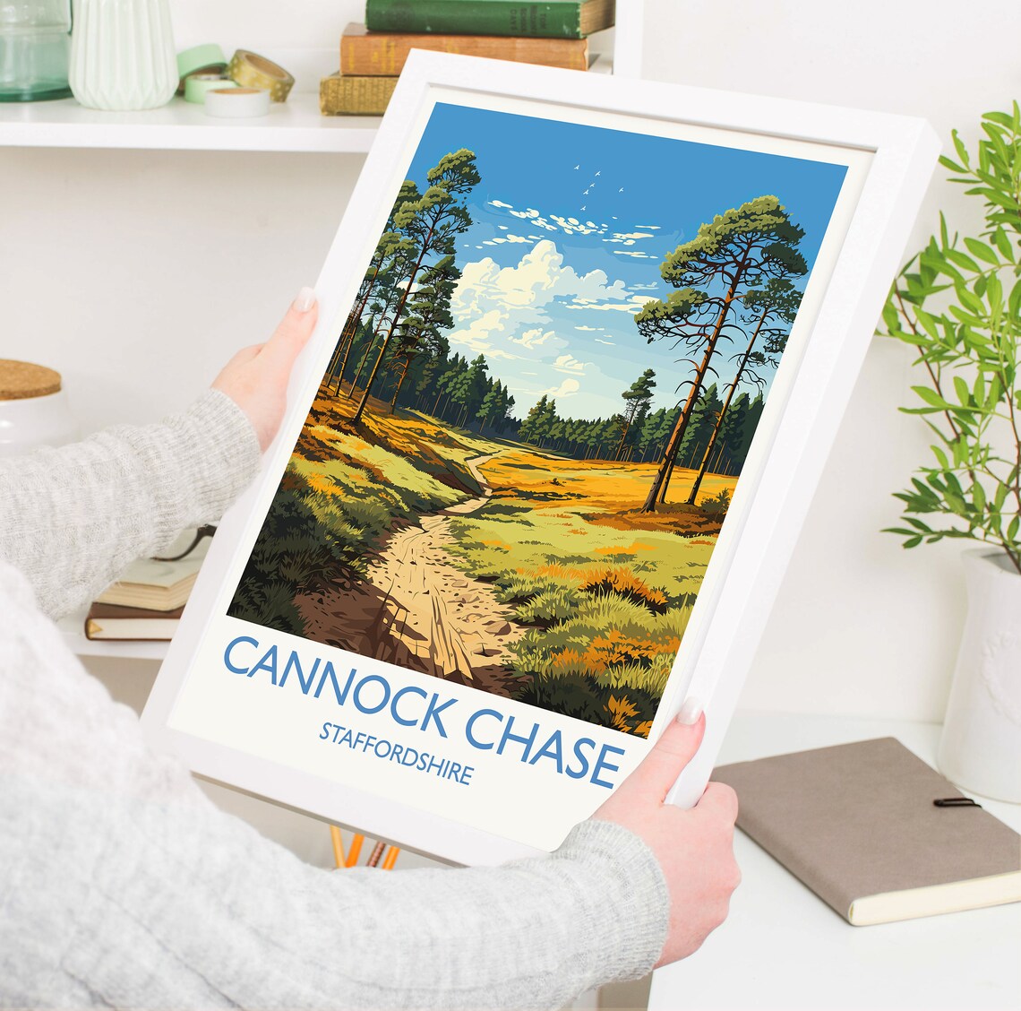 Cannock Chase Travel Print Travel Poster Of Cannock Chase England Staffordshire Art Cannock Chase Art Lovers Gift Wall Art Print - Image 5