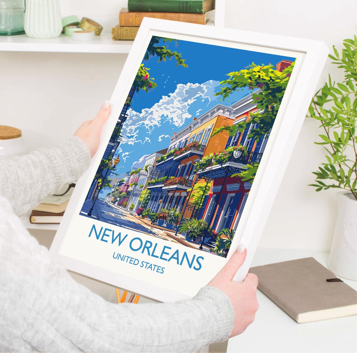 New Orleans Travel Print Wall Art Travel Poster Of New Orleans New Orleans Art Lovers Gift Usa Art Gift - Image 3